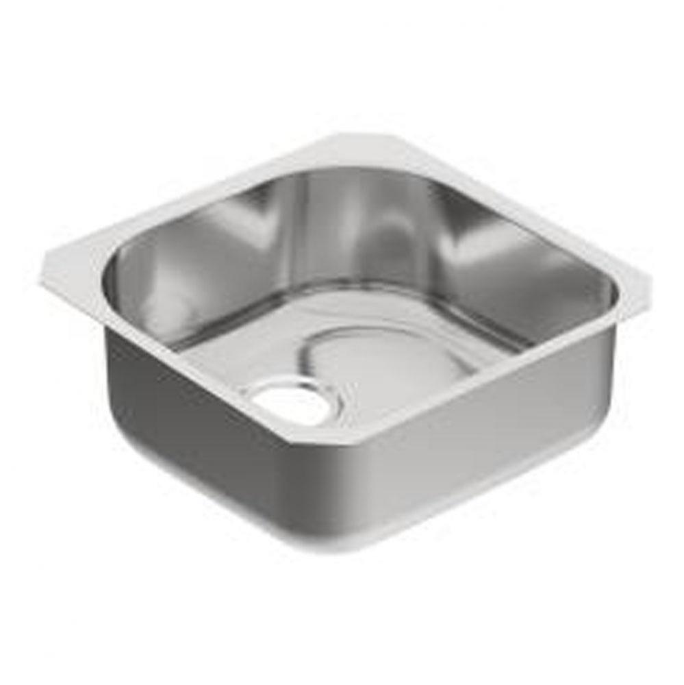 20'' x 20'' stainless steel 18 gauge single bowl sink