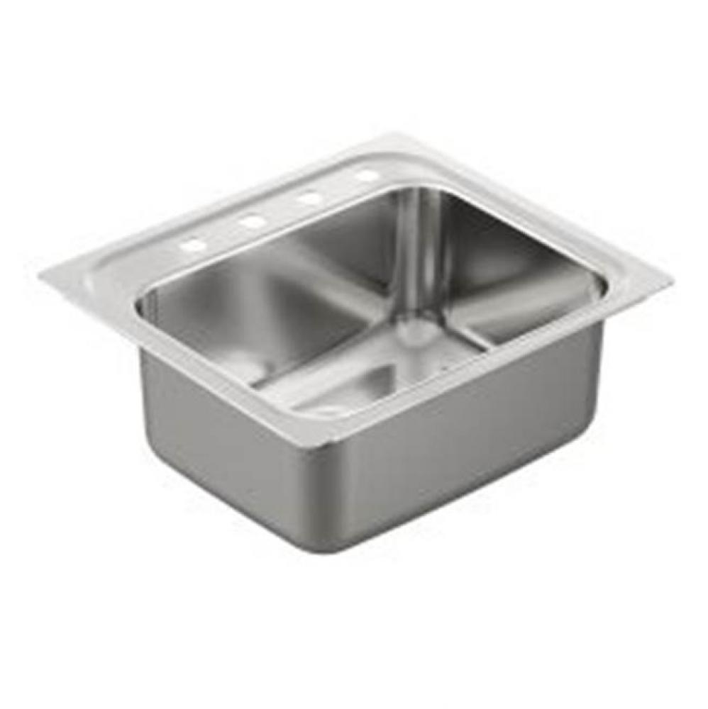 25''x22'' stainless steel 18 gauge single bowl drop in sink