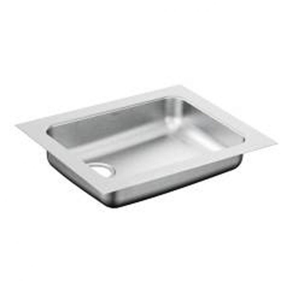 18''x23'' stainless steel 18 gauge single bowl sink