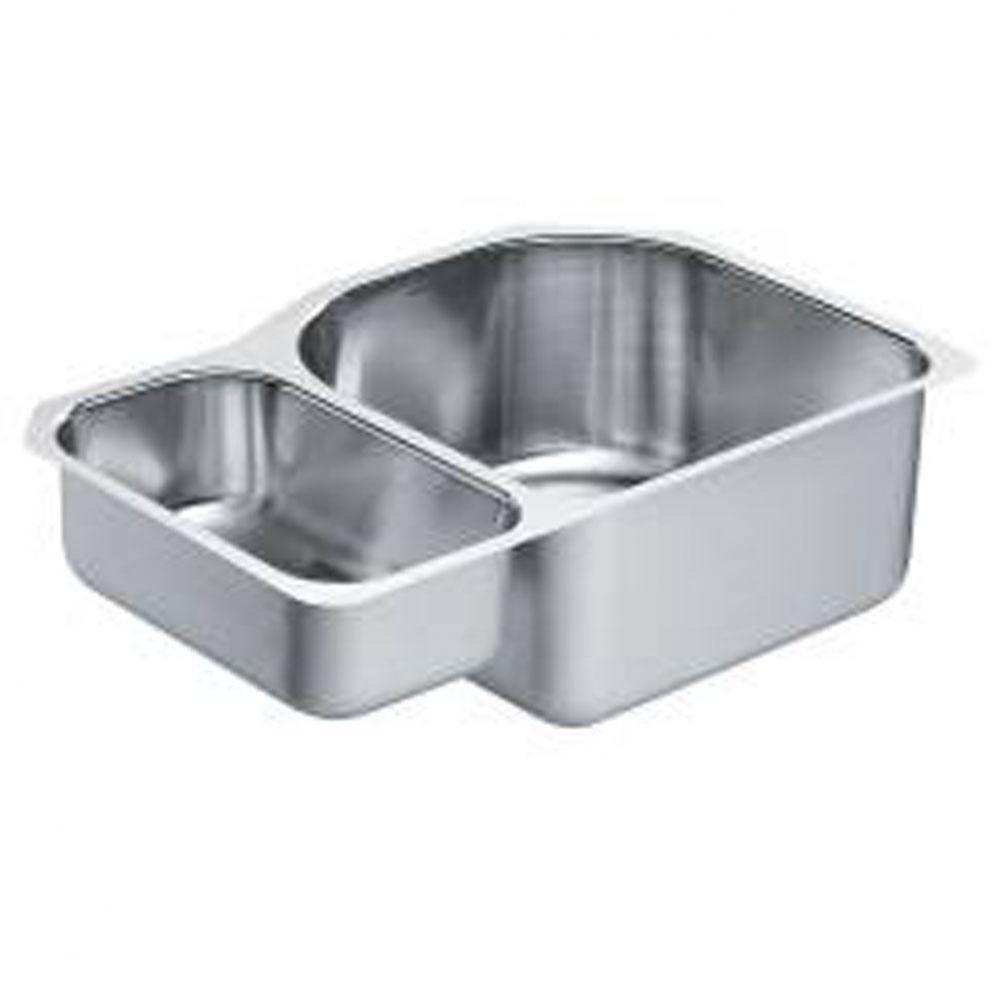 30-1/4''x20'' stainless steel 18 gauge double bowl sink