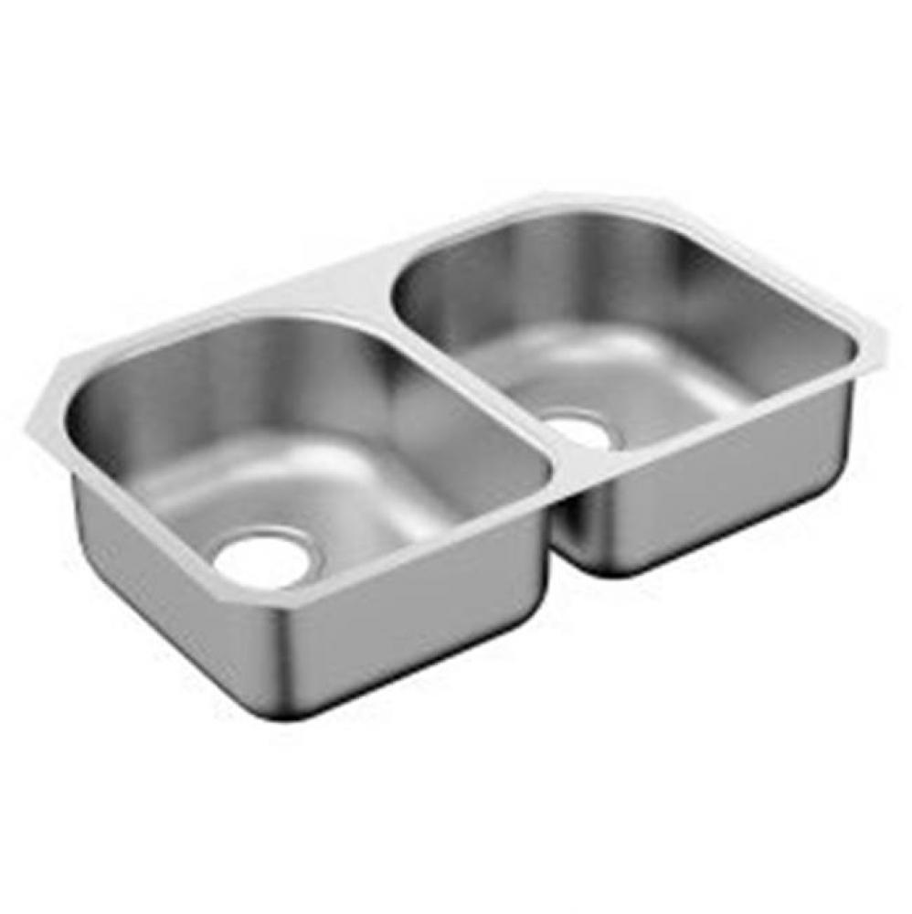 29-1/4''x18-1/2'' stainless steel 18 gauge double bowl sink