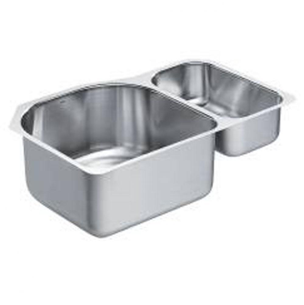 30-1/4''x20'' stainless steel 18 gauge double bowl sink