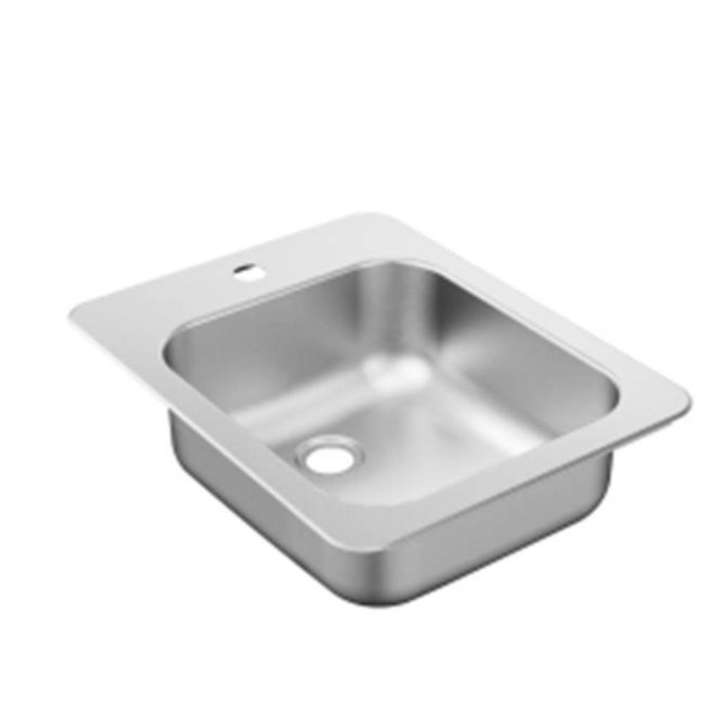 22-5/16'' x 17-5/16'' stainless steel 20 gauge single bowl drop in sink