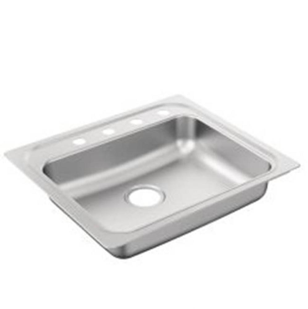 25''x22'' stainless steel 22 gauge single bowl drop in sink