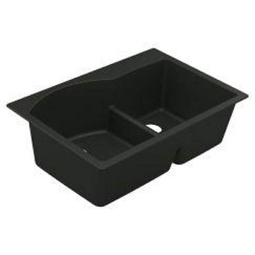 33''x22'' granite granite double bowl dual mount sink