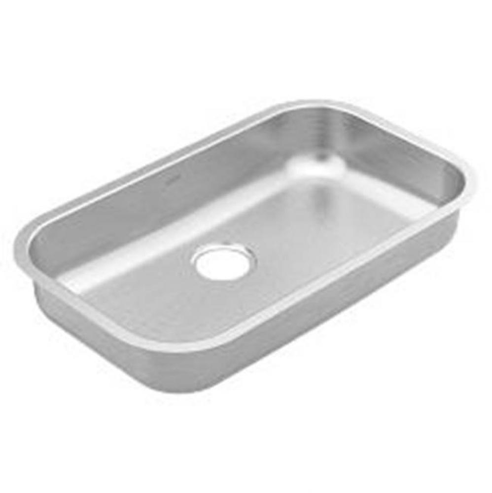30'' x 18'' stainless steel 18 gauge single bowl sink