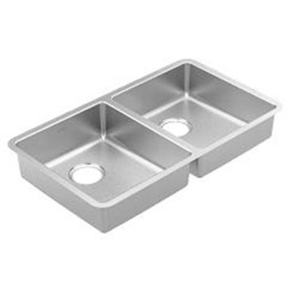 Stainless steel 18 gauge double bowl sink