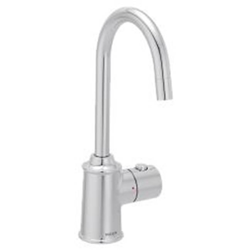 Chrome one-handle undermount beverage faucet