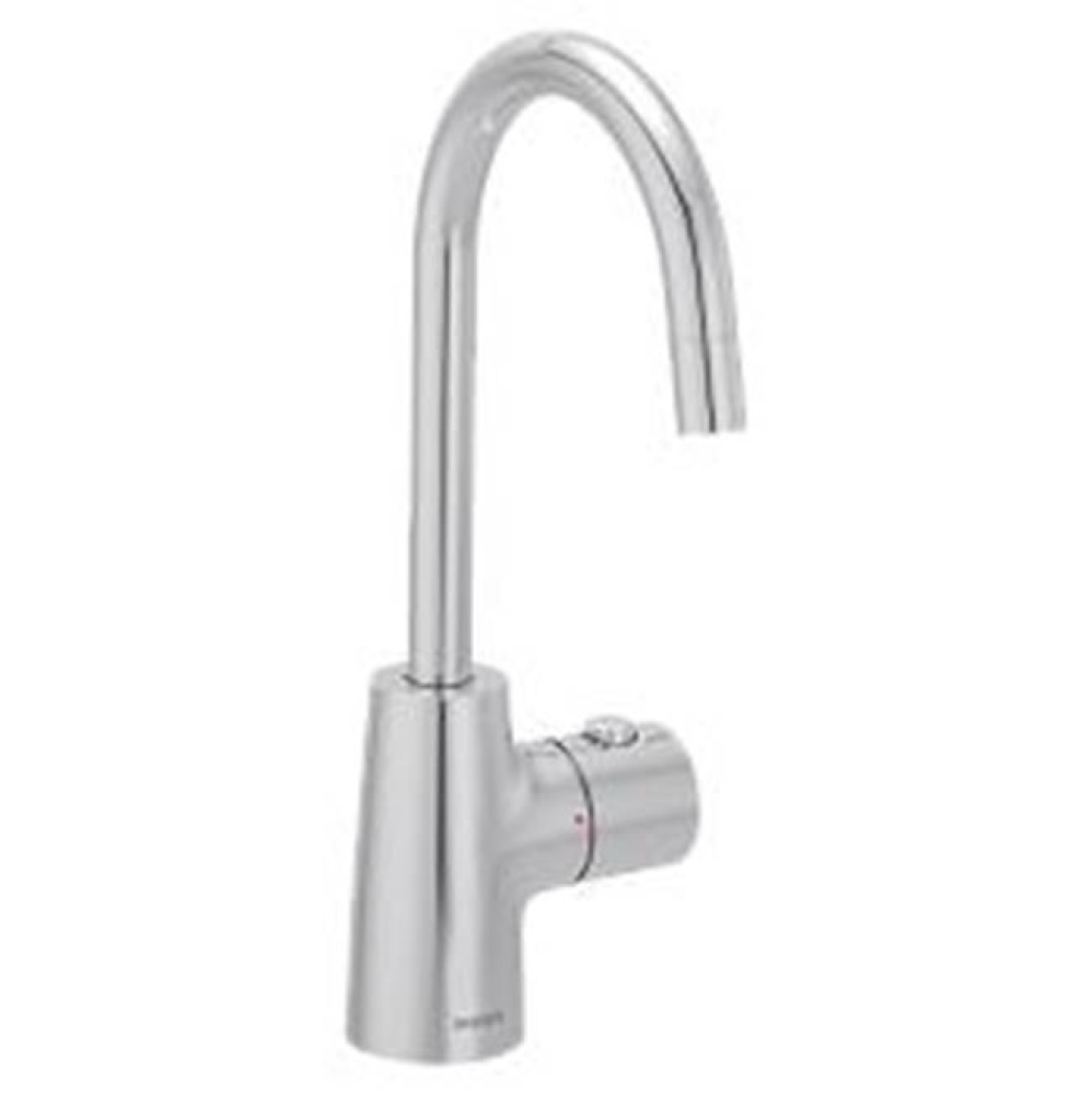 Chrome one-handle undermount beverage faucet