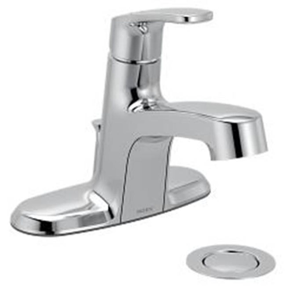 Chrome one-handle bathroom faucet