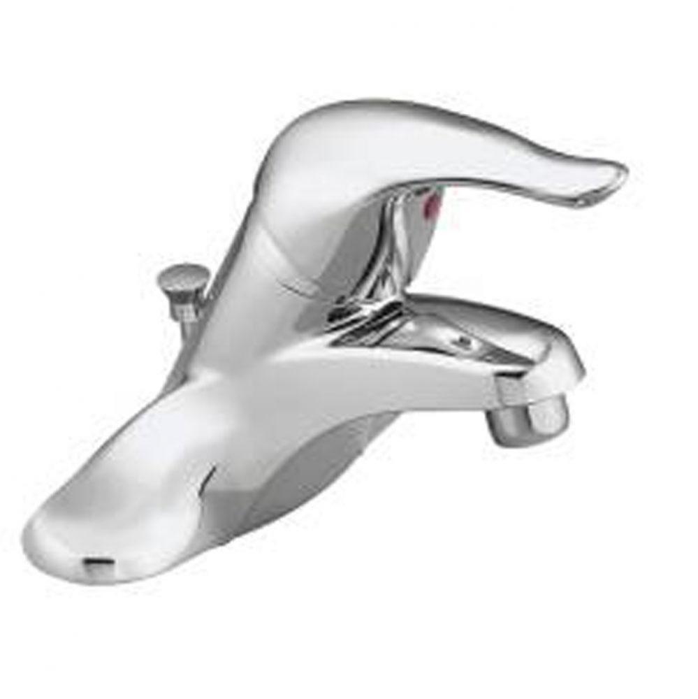 Chrome one-handle bathroom faucet