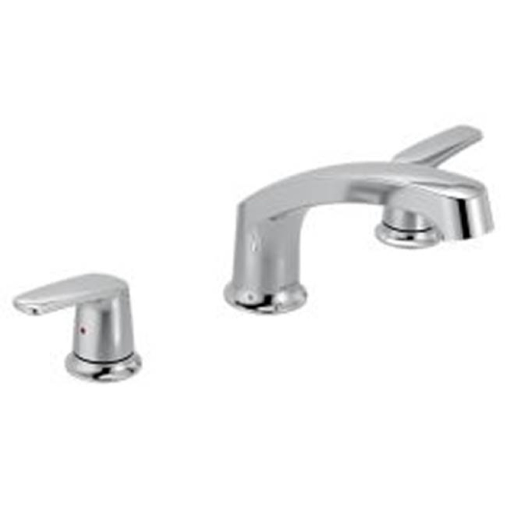 Chrome two-handle roman tub faucet