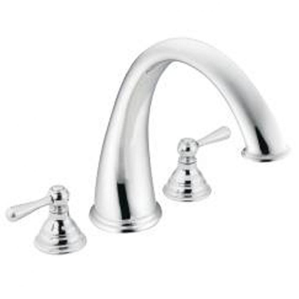 Chrome two-handle roman tub faucet