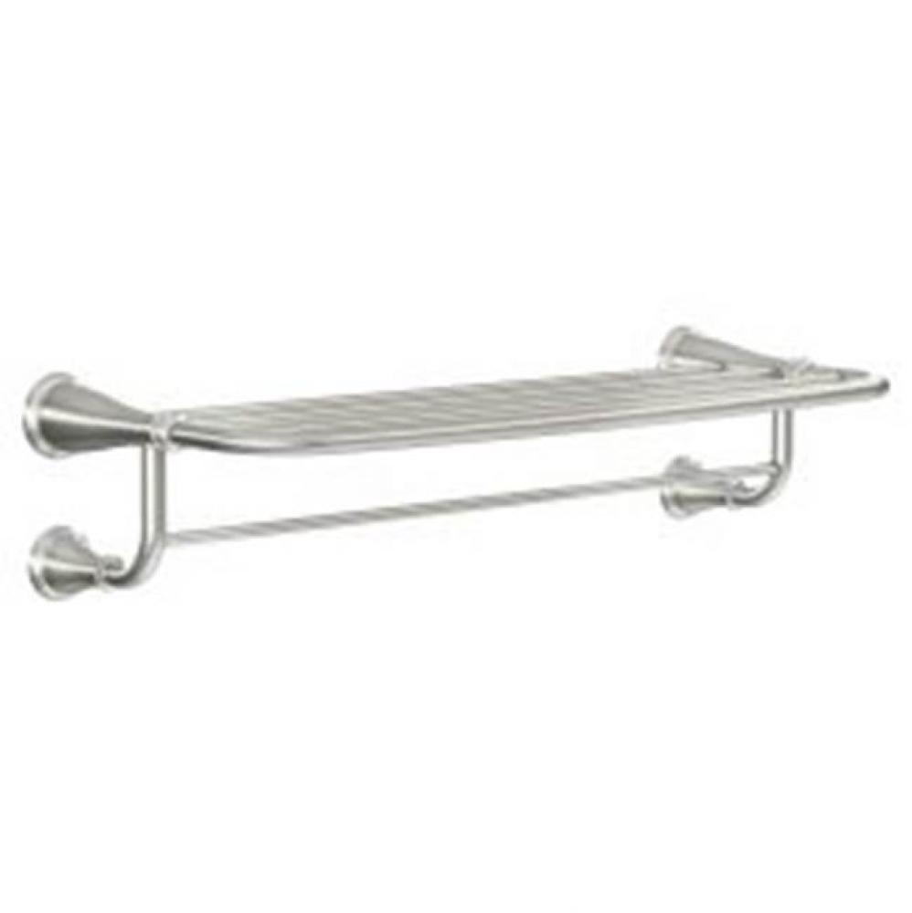 Brushed Nickel 24'' Towel Bar With Shelf