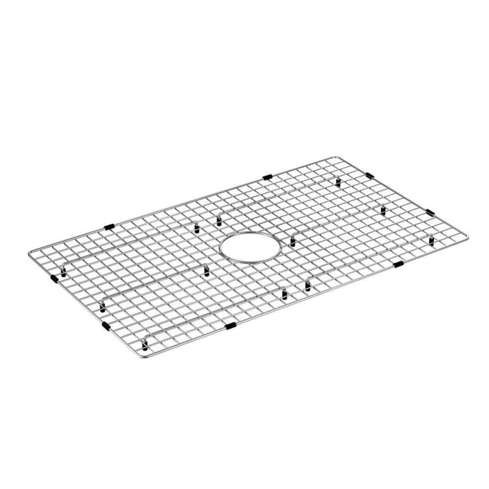 Center Drain Bottom Grid Accessory for 30'' X 18'' Sink Bowls, Stainless Steel