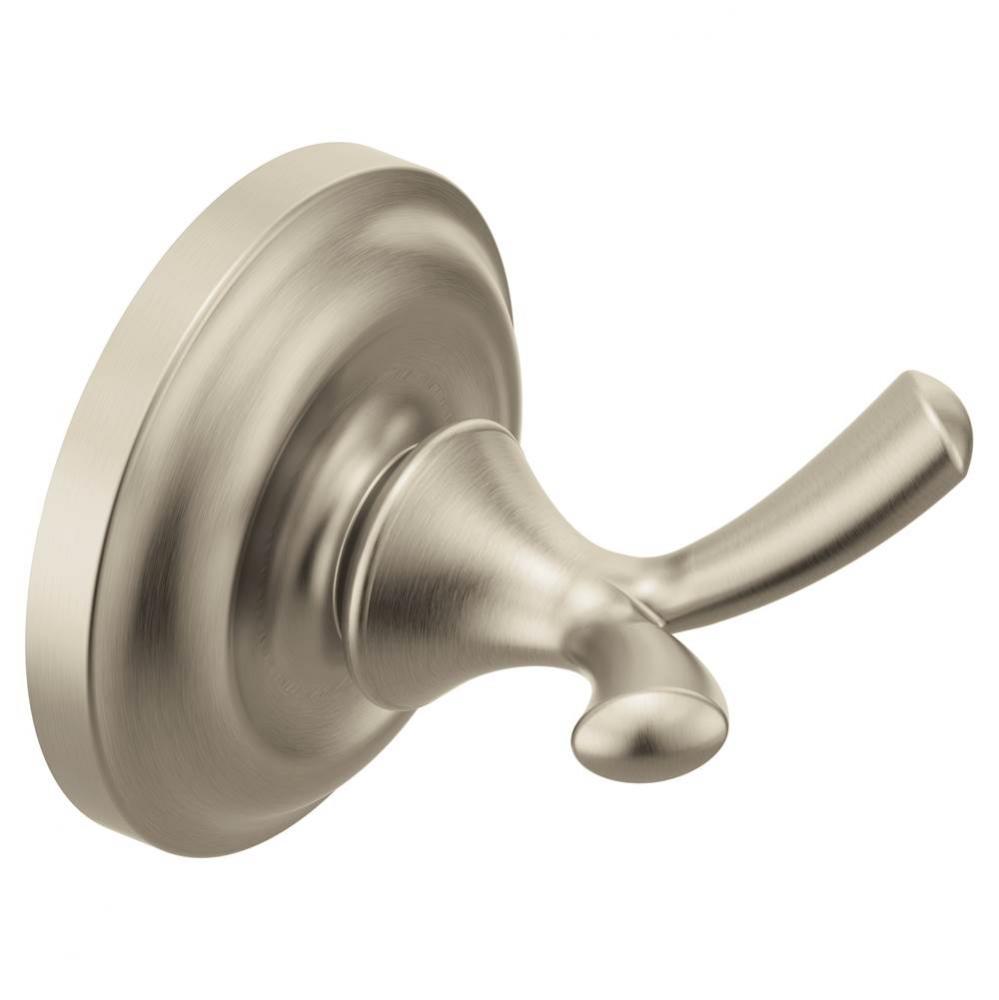 Brushed Nickel Double Robe Hook