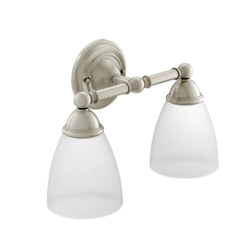 Brushed Nickel Two Globe Bath Light
