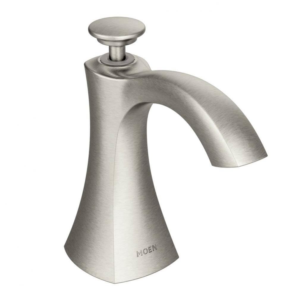 Transitional Deck Mounted Kitchen Soap Dispenser with Above the Sink Refillable Bottle, Spot Resis
