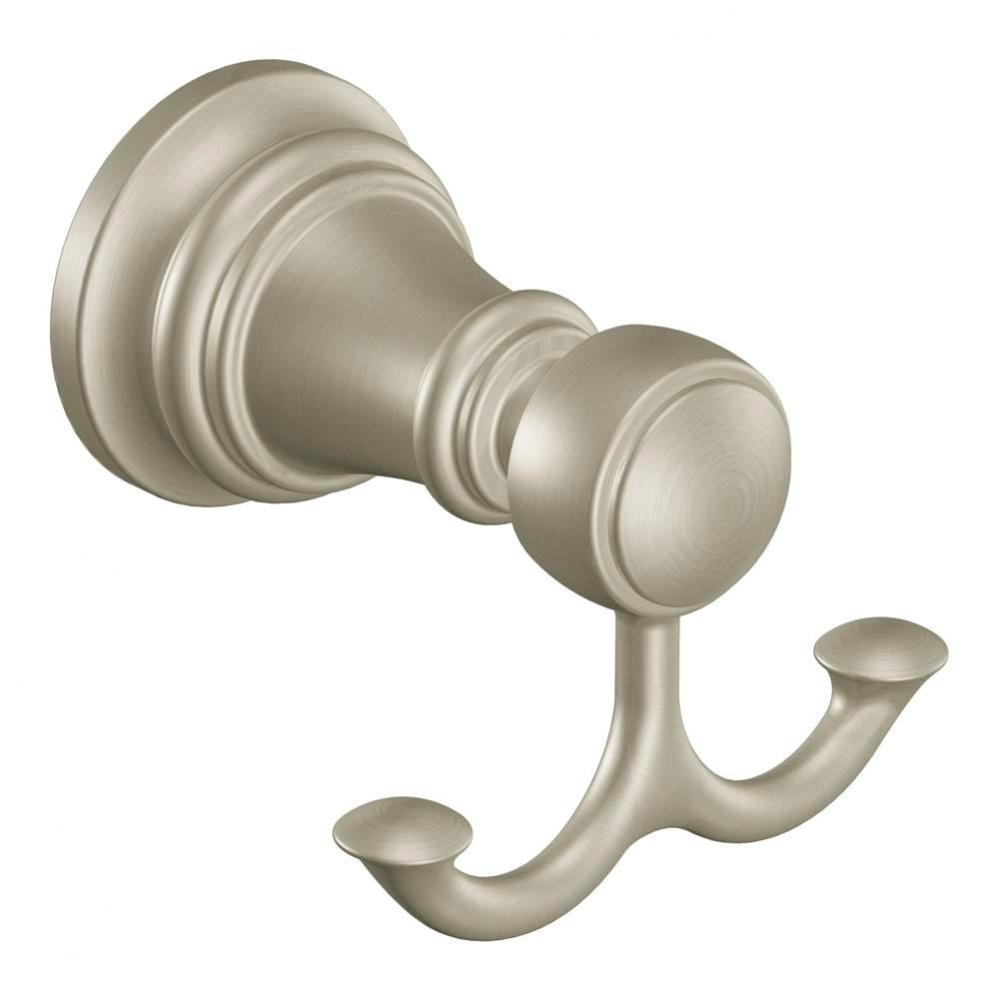 Brushed Nickel Double Robe Hook