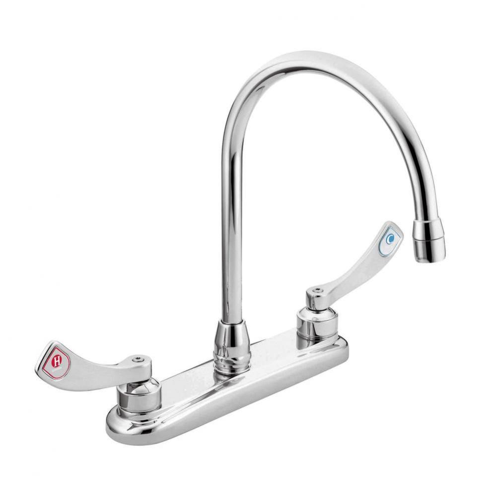 Chrome two-handle kitchen faucet