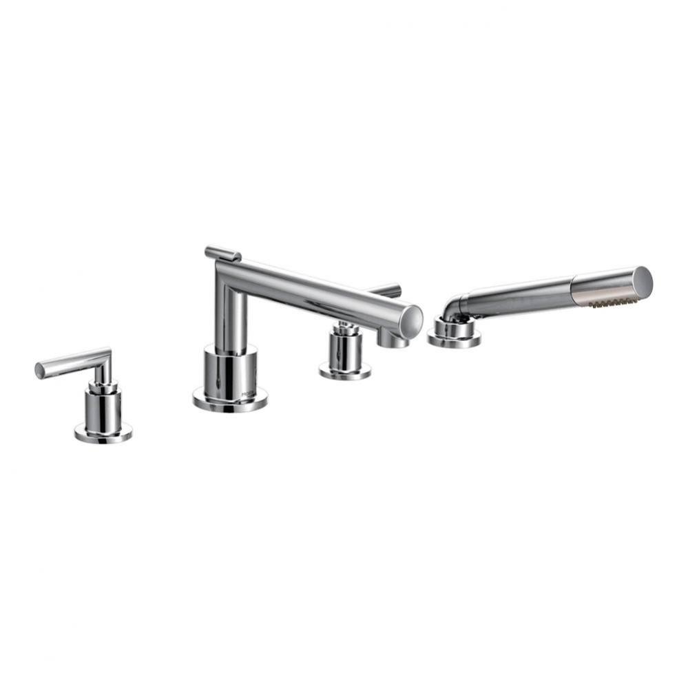 Arris 2-Handle Deck-Mount High-Arc Roman Tub Faucet Trim Kit with Hand Shower in Chrome (Valve Sol