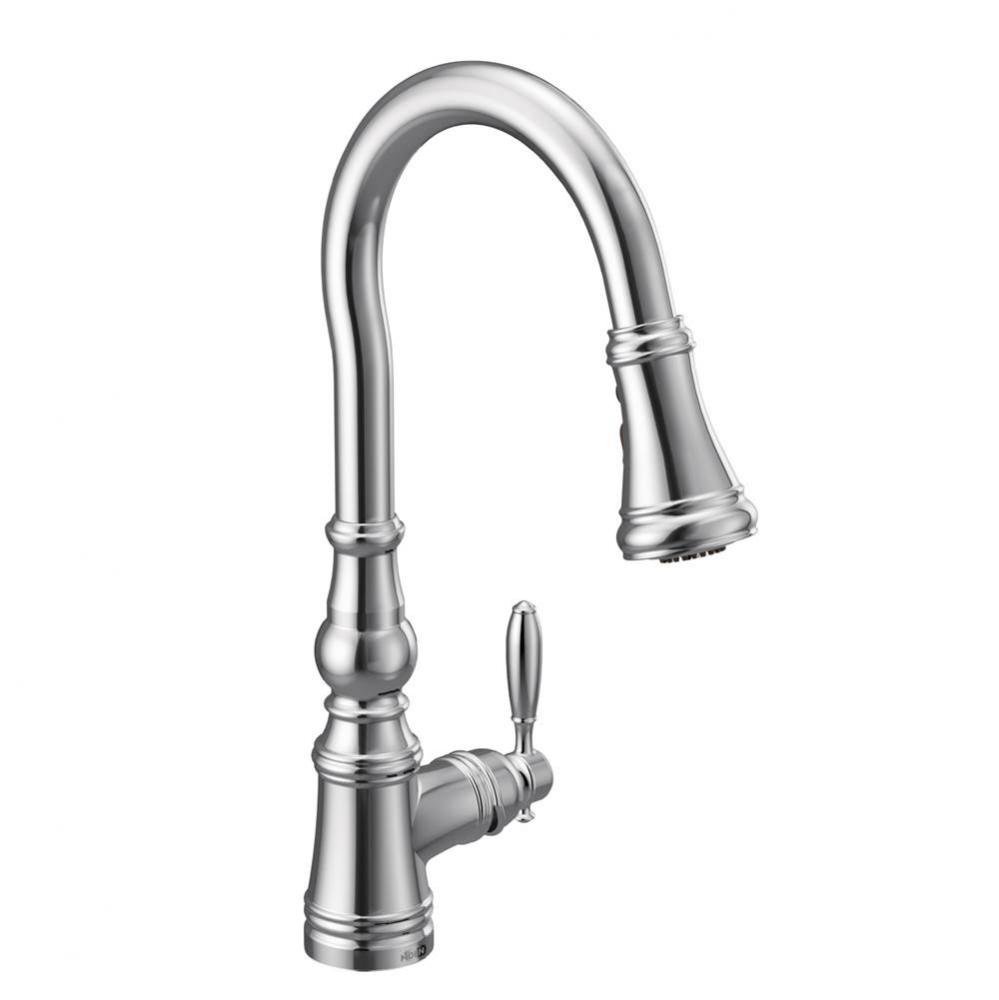 Weymouth Shepherd''s Hook Pulldown Kitchen Faucet Featuring Metal Wand with Power Boost,