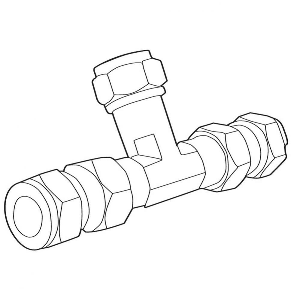 Mixing tee with check valves