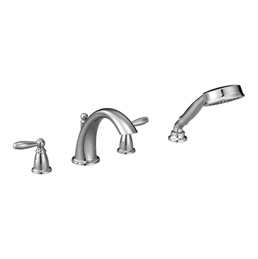 Brantford 2-Handle Deck-Mount Roman Tub Faucet Trim Kit with Hand Shower in Chrome (Valve Sold Sep