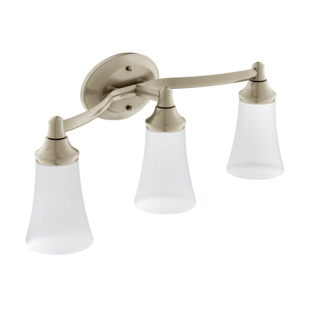 Brushed Nickel Three Globe Bath Light