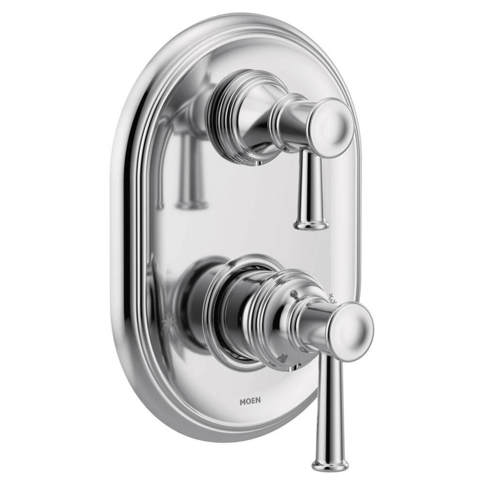 Belfield M-CORE 3-Series 2-Handle Shower Trim with Integrated Transfer Valve in Chrome (Valve Sold