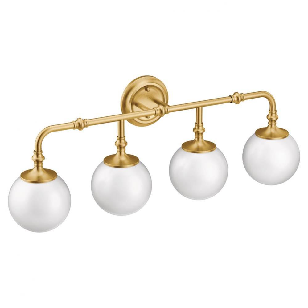 Brushed Gold Four Globe Bath Light