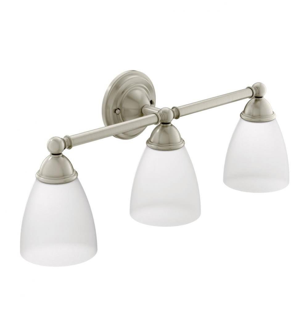 Brushed Nickel Three Globe Bath Light