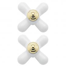 Moen 97435 - Porcelain/polished brass replacement handle knob insert