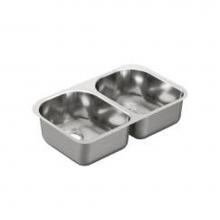Moen G20253 - 29-1/4''x18-1/2'' stainless steel 20 gauge double bowl sink