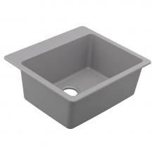 Moen GGR3019B - 25-Inch Wide x 9.5-Inch Deep Dual Mount Granite Single Bowl Kitchen or Bar Sink, Gray