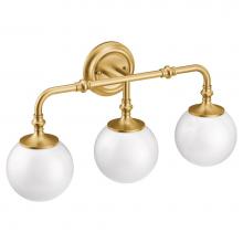 Moen YB0563BG - Brushed Gold Three Globe Bath Light