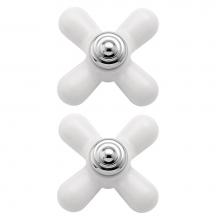 Moen 97434 - Monticello Replacement Handle Knob Insert, Porcelain and Chrome (2-Pack)