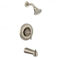 Moen T2133EPBN - Eva 1-Handle Posi-Temp Tub and Shower Trim Kit with Eco-Performance Showerhead in Brushed Nickel (