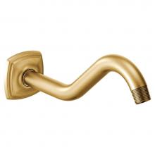 Moen 161951BG - Curved Shower Arm with Wall Flange, Brushed Gold