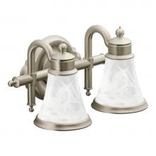 Moen YB9862BN - Brushed Nickel Two Globe Bath Light
