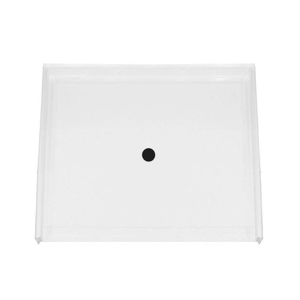 MX QSI-3838-BF 0.5 in. AcrylX Alcove Shower Base with Center Drain in White