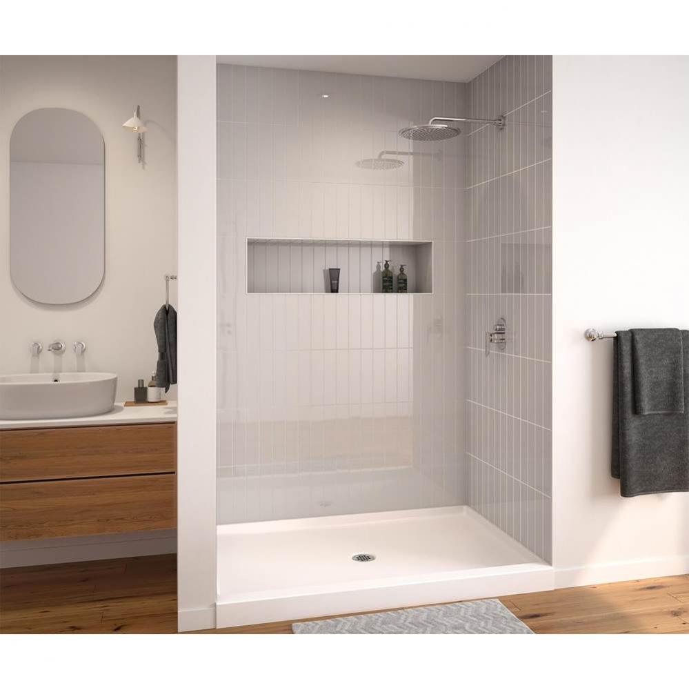 SPL 3860 AcrylX Alcove Shower Base with Center Drain in Biscuit