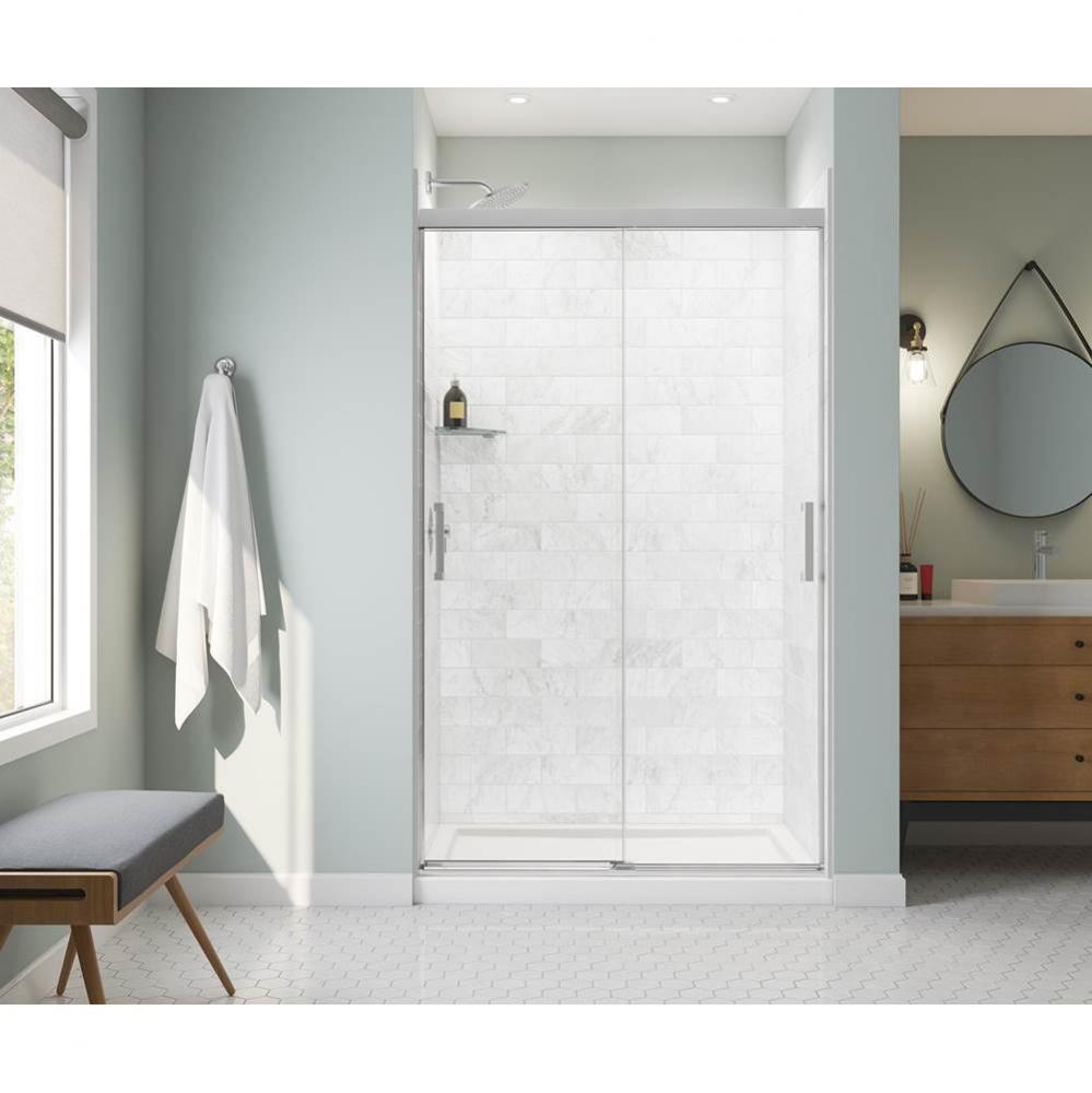 Incognito 76 44-47 x 76 in. 8mm Sliding Shower Door for Alcove Installation with Clear glass in Ch
