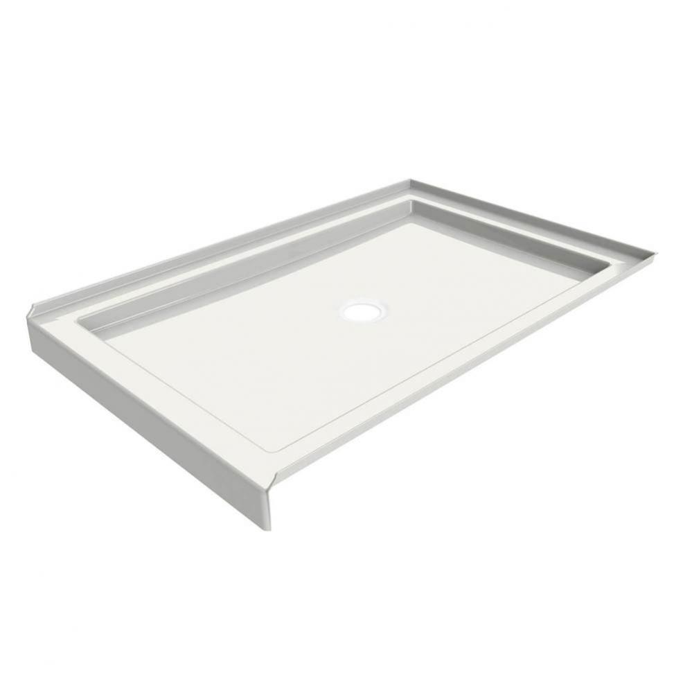 B3Round 4832 Acrylic Alcove Deep Shower Base in White with Center Drain