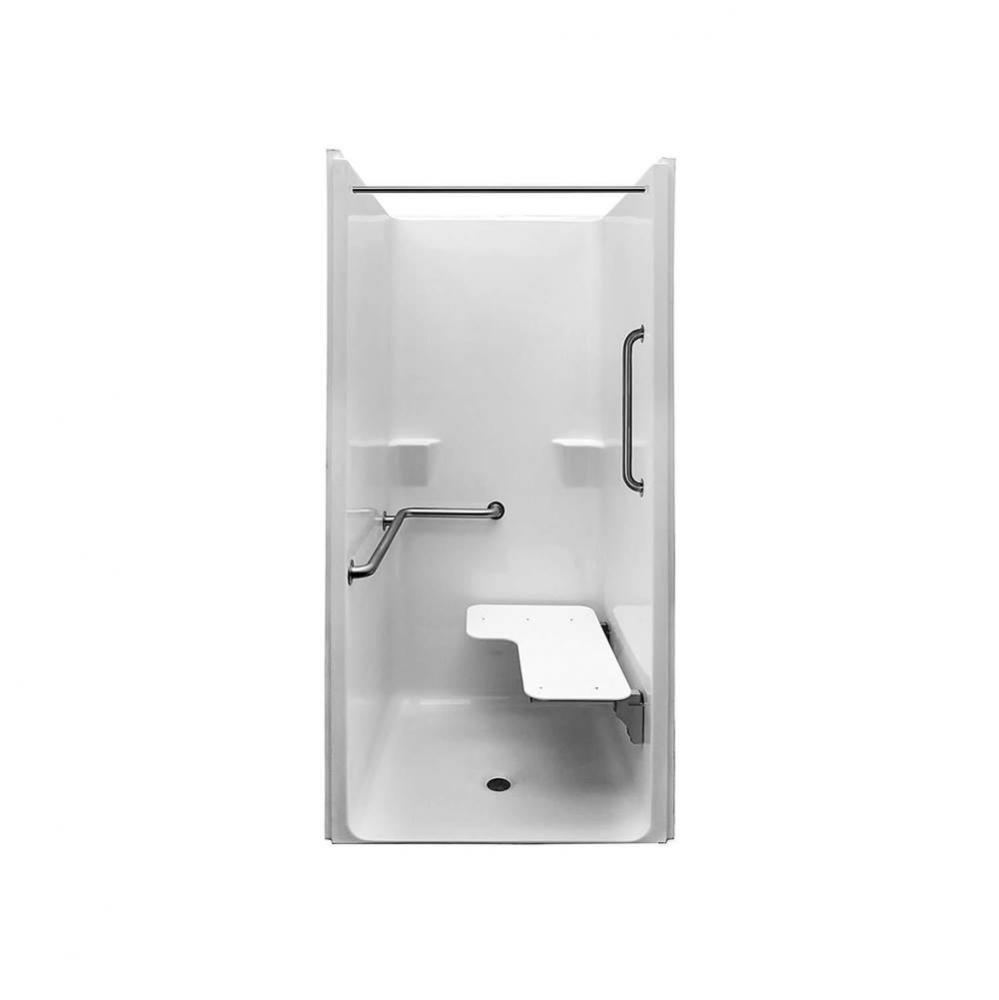 MX QSI-3682-BF 0.625 in. RRF AcrylX Alcove Left-Hand Drain One-Piece Shower in White