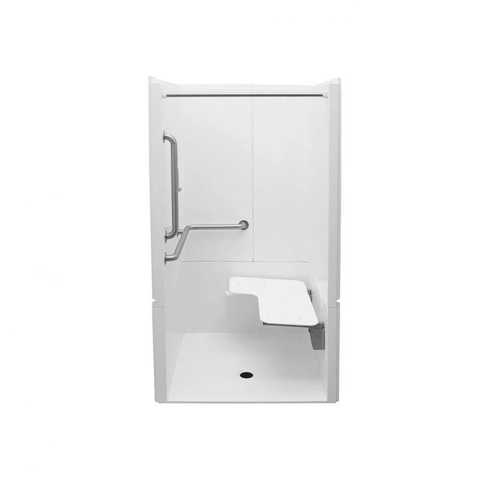 MX QSI-3637-BF 0.625 in. RRF AcrylX Alcove Left-Hand Drain Three-Piece Shower in White