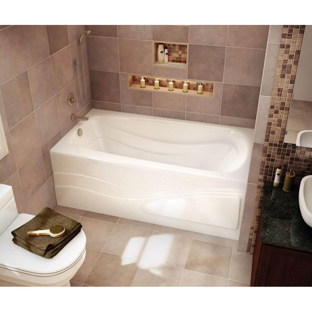 Tenderness 7236 Acrylic Alcove Right-Hand Drain Combined Whirlpool & Aeroeffect Bathtub in Whi