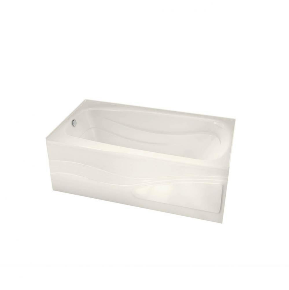Tenderness 6032 Acrylic Alcove Left-Hand Drain Bathtub in Biscuit