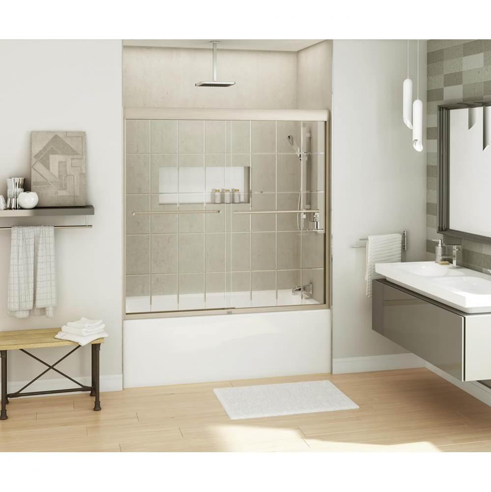 Kameleon 55-59 x 57 in. 8 mm Sliding Tub Door for Alcove Installation with French Door glass in Br