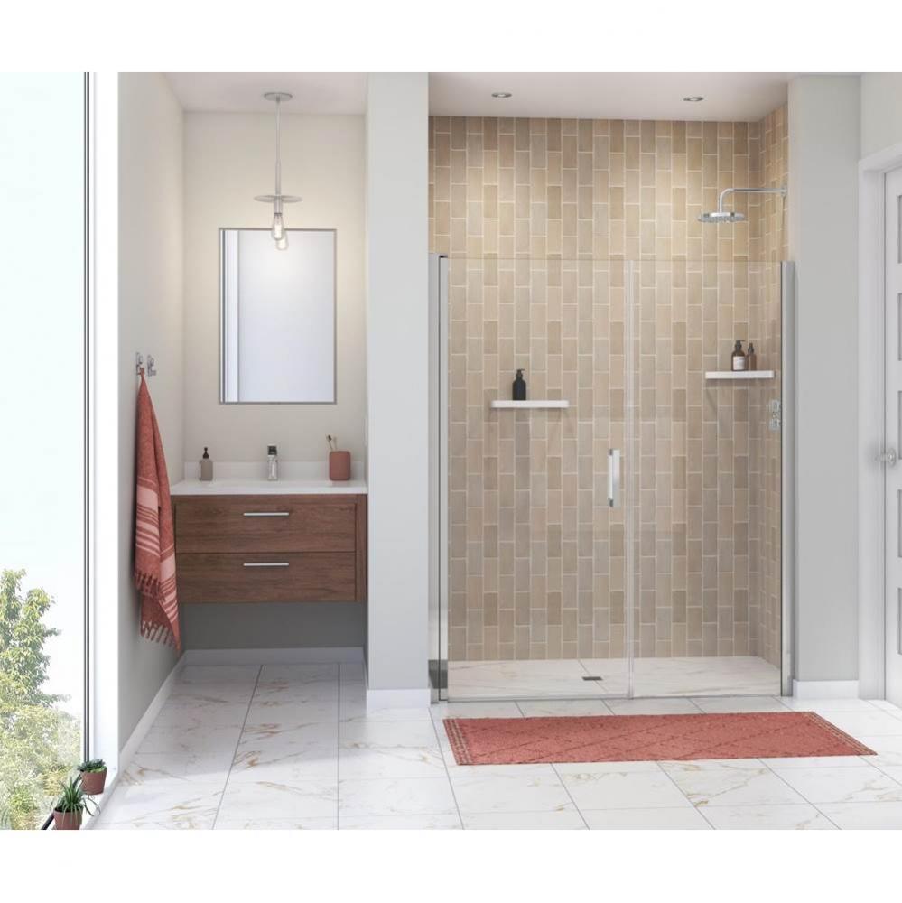 Manhattan 57-59 x 68 in. 6 mm Pivot Shower Door for Alcove Installation with Clear glass & Squ